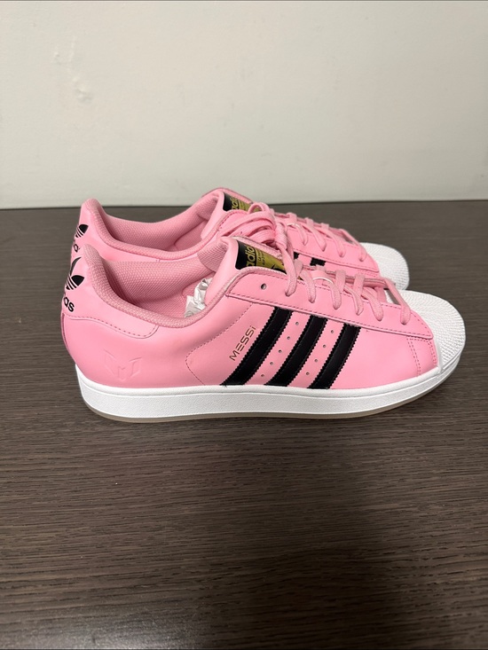 adidas Other - Brand New adidas Pink and Black Messi logo Men’s Superstar Sneakers